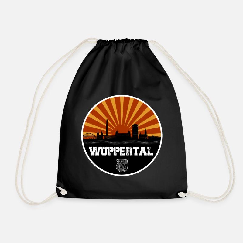 Wuppertal Retro Skyline - Turnbeutel - Schwarz