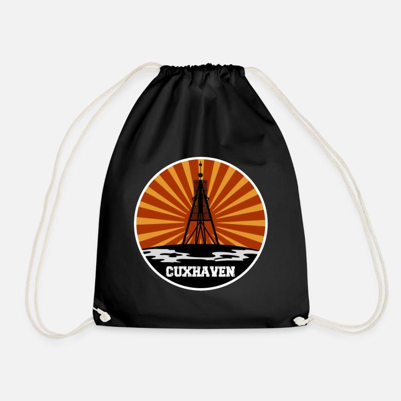 Cuxhaven Retro Skyline - Turnbeutel - Schwarz