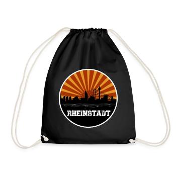 Rheinstadt Retro Skyline - Drawstring Bag - black - Front