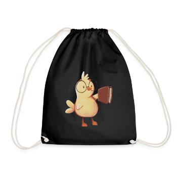 Bookworm chick - Drawstring Bag - black - Front