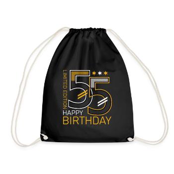 55 Joyeux anniversaire - Sac de sport léger - noir - Devant