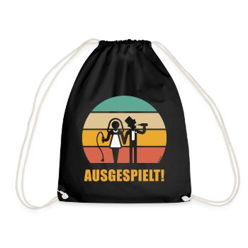Ausgespielt! (JGA / Peitsche / Bier / Sonne / 5C) - Turnbeutel - Schwarz - Vorne