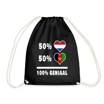 Afghanistan und die Niederlande 100% Genius Flagge - Turnbeutel - Schwarz - Vorne