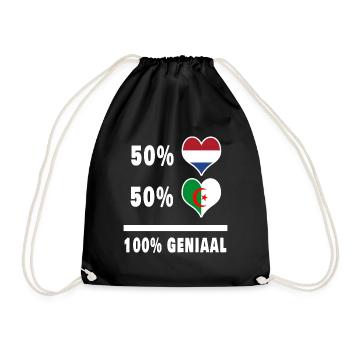 Algeria and the Netherlands 100% Genius Flag - Drawstring Bag - black - Front