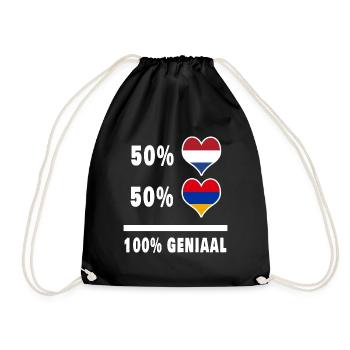 Armenia and the Netherlands 100% Genius Flag - Drawstring Bag - black - Front