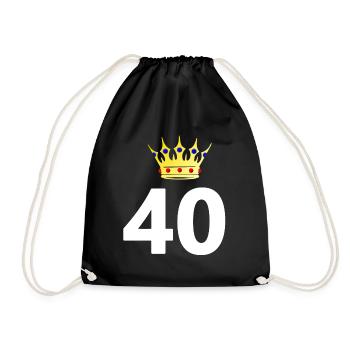 gratulieren, 40 unisex - Turnbeutel - Schwarz - Vorne