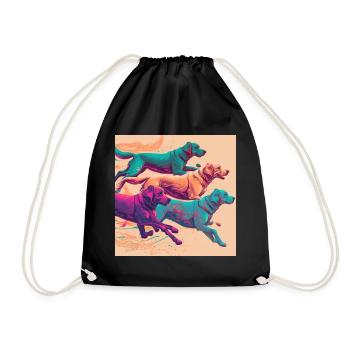Colorful Dogs - Dogs Group - Drawstring Bag - black - Front
