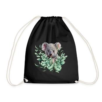 Koala Bear - Drawstring Bag - black - Front
