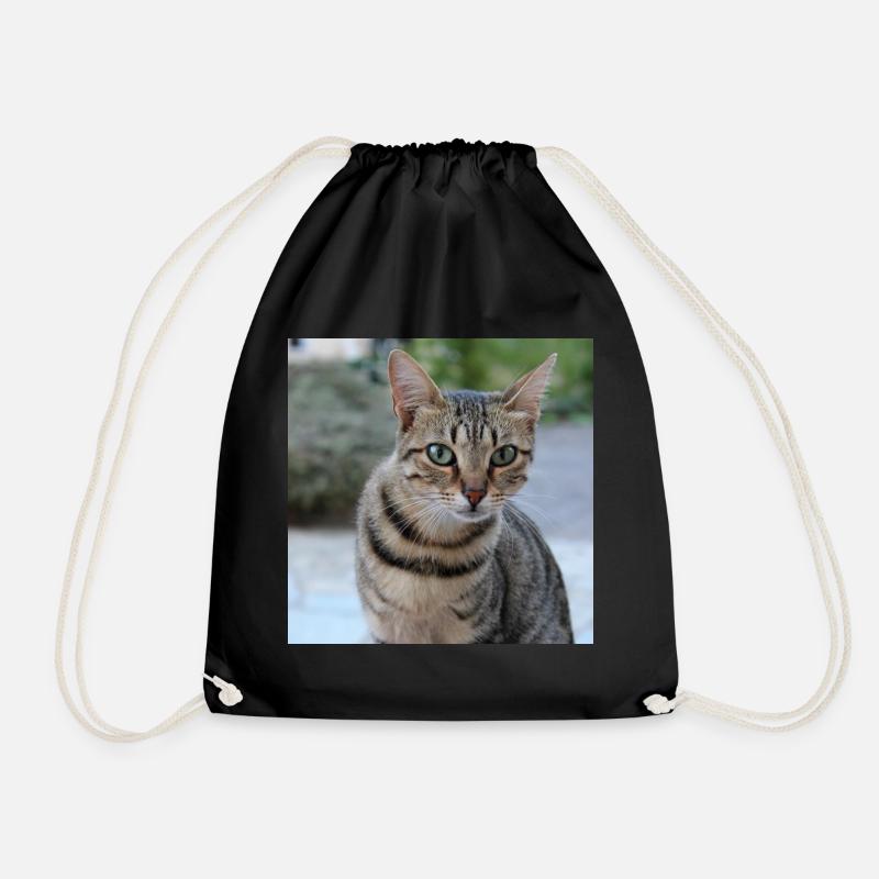 Katze Kätzchen Poster quadratisch Katzenposter - Turnbeutel - Schwarz
