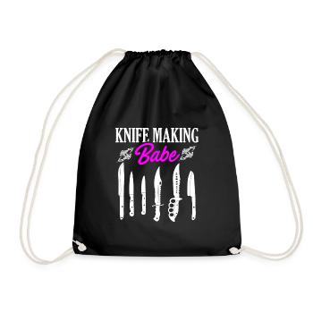 Knife Making Babe Knives Design - Drawstring Bag - black - Front