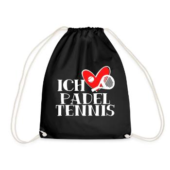 Ich Liebe Padel Statement Herz Sportart Spieler - Turnbeutel - Schwarz - Vorne