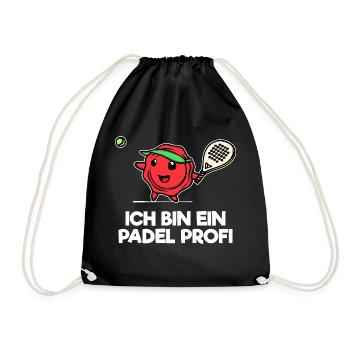 Sport Padel Statement Padel Game Player Racket - Drawstring Bag - black - Front