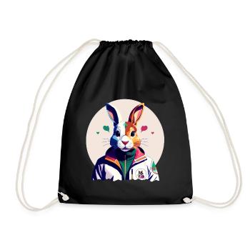 Bunny, lapin de Pâques - Sac de sport léger - noir - Devant