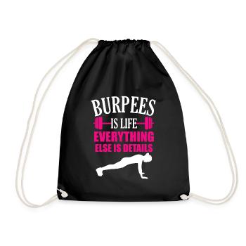 Les Burpees, c'est la vie, tout le reste n'est que - Sac de sport léger - noir - Devant