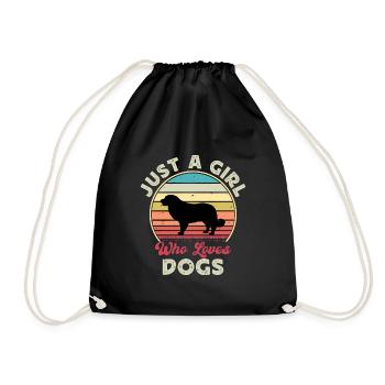 Estrela Mountain Dog Lover Silhouette Retro Sunset - Drawstring Bag - black - Front
