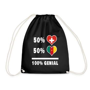 Cameroun et Suisse 100% Drapeau Génial - Sac de sport léger - noir - Devant