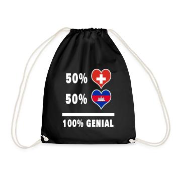 Cambodge et Suisse 100% Awesome Flag - Sac de sport léger - noir - Devant