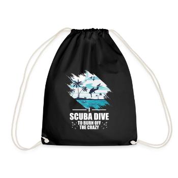 Scuba Diver Spearfishing Design - Drawstring Bag - black - Front