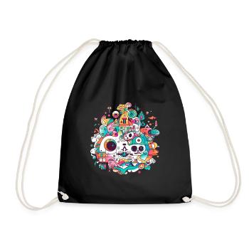 Trippy design - Drawstring Bag - black - Front