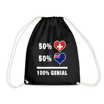 Nouvelle-Zélande et Suisse 100% Awesome Flag - Sac de sport léger - noir - Devant
