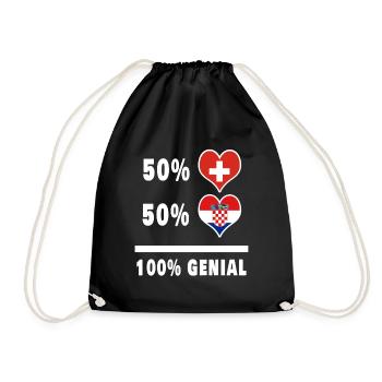 Croatie et Suisse 100% Drapeau Génial - Sac de sport léger - noir - Devant