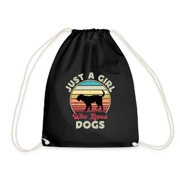 Griffon Nivernais Dog Love Silhouette Retro Sunset - Drawstring Bag - black - Front