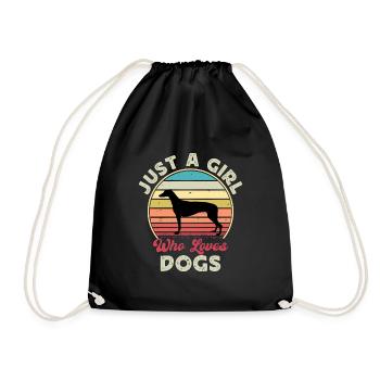Grey Hound Hund Lover Silhouette Vintage Sunset - Turnbeutel - Schwarz - Vorne