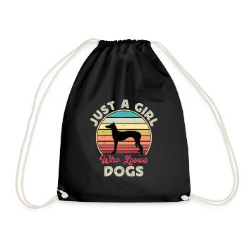 Ibizan Hound Dog Lover Silhouette Vintage Sunset - Drawstring Bag - black - Front