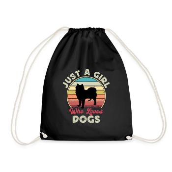 Husky Dog Silhouette Vintage Sonnenuntergang für Hundeliebhaber - Turnbeutel - Schwarz - Vorne