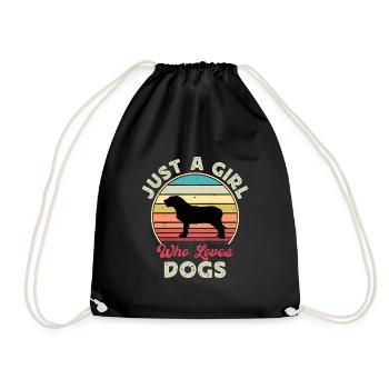 Istrian Coarse Haired Hound Dog Silhouette Retro - Drawstring Bag - black - Front