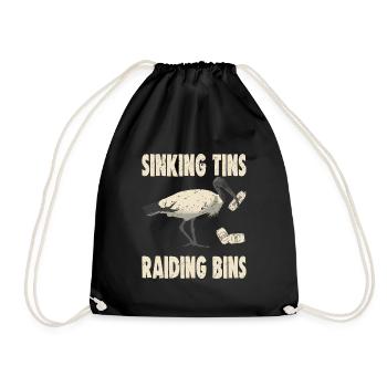 SINKING TINS RAIDING BINS - Drawstring Bag - black - Front