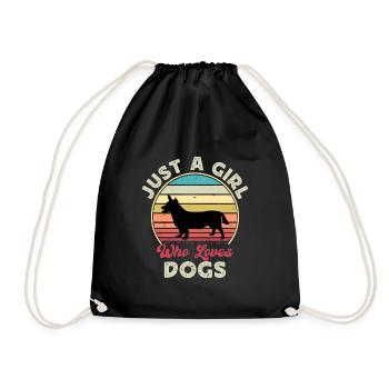 Lancashire Heeler Dog Love Silhouette Retro Sunset - Turnbeutel - Schwarz - Vorne