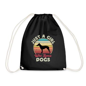 Manchester Terrier Dog Silhouette Retro Sunset - Drawstring Bag - black - Front