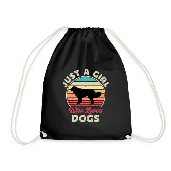Landseer Dog Lover Silhouette Vintage Sunset - Sac de sport léger - noir - Devant