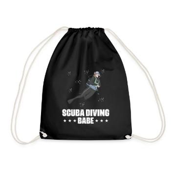 Scuba Diving Spearfishing Design - Drawstring Bag - black - Front