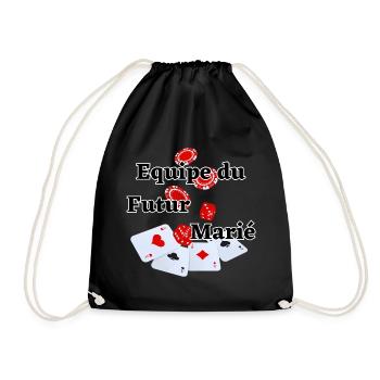 Team équipe Futur Marié Poker. Fête EVG mariage - Sac de sport léger - noir - Devant