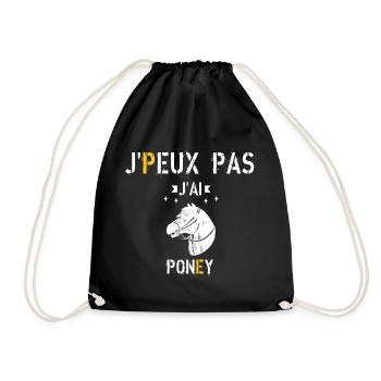 J Peux Pas J Ai Poney - Sac de sport léger - noir - Devant