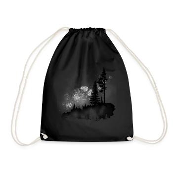 The forest around the clock - Drawstring Bag - black - Front