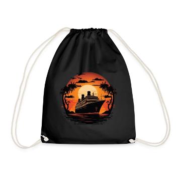 Sunset cruise - Drawstring Bag - black - Front