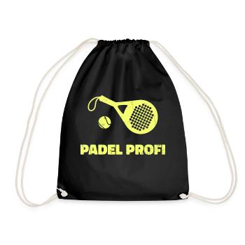Padel Sport Player Statement Tournament Racket - Drawstring Bag - black - Front