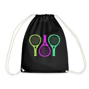Padel Racket Setback Player Padel Game - Drawstring Bag - black - Front