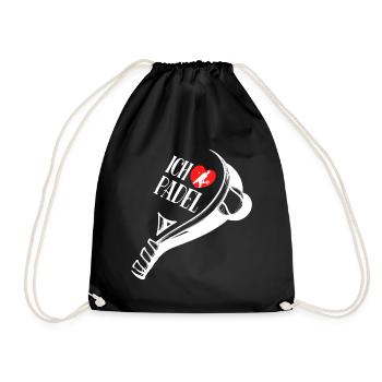 Herz Ich Liebe Padel Statement Spieler Training - Turnbeutel - Schwarz - Vorne
