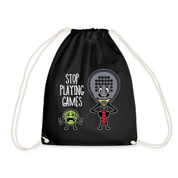 Player Padel Racket Padel Team Statement Coach - Drawstring Bag - black - Front