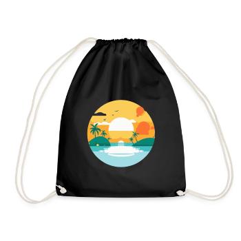 soleil sur la plage - Sac de sport léger - noir - Devant