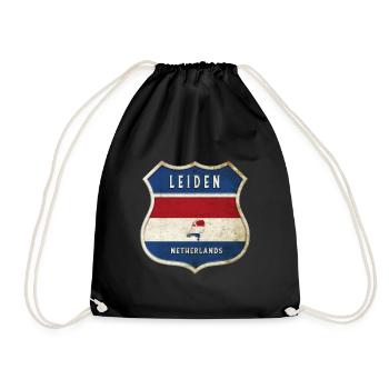 Leiden Netherlands coat of arms design - Drawstring Bag - black - Front