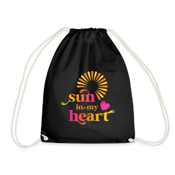 sun in my heart - Drawstring Bag - black - Front