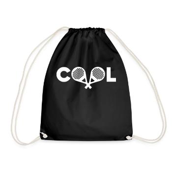 Cooler Spruch Padel Schläger Sportart Aufschlag - Turnbeutel - Schwarz - Vorne