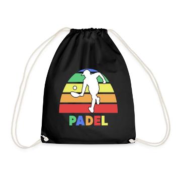 Padel Game Padel Tennis Player Saying Training - Drawstring Bag - black - Front