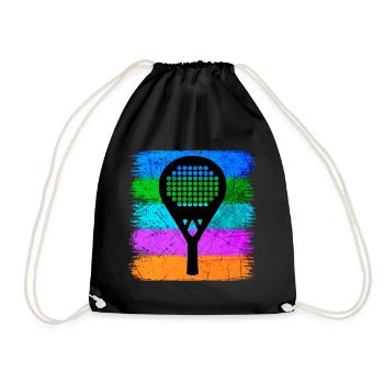 Padel Sport Racket Leisure Padel Game Fans - Drawstring Bag - black - Front