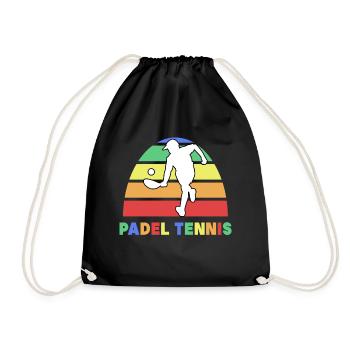 Padel-Tennis Turnier Spruch Spieler Padelspiel - Turnbeutel - Schwarz - Vorne